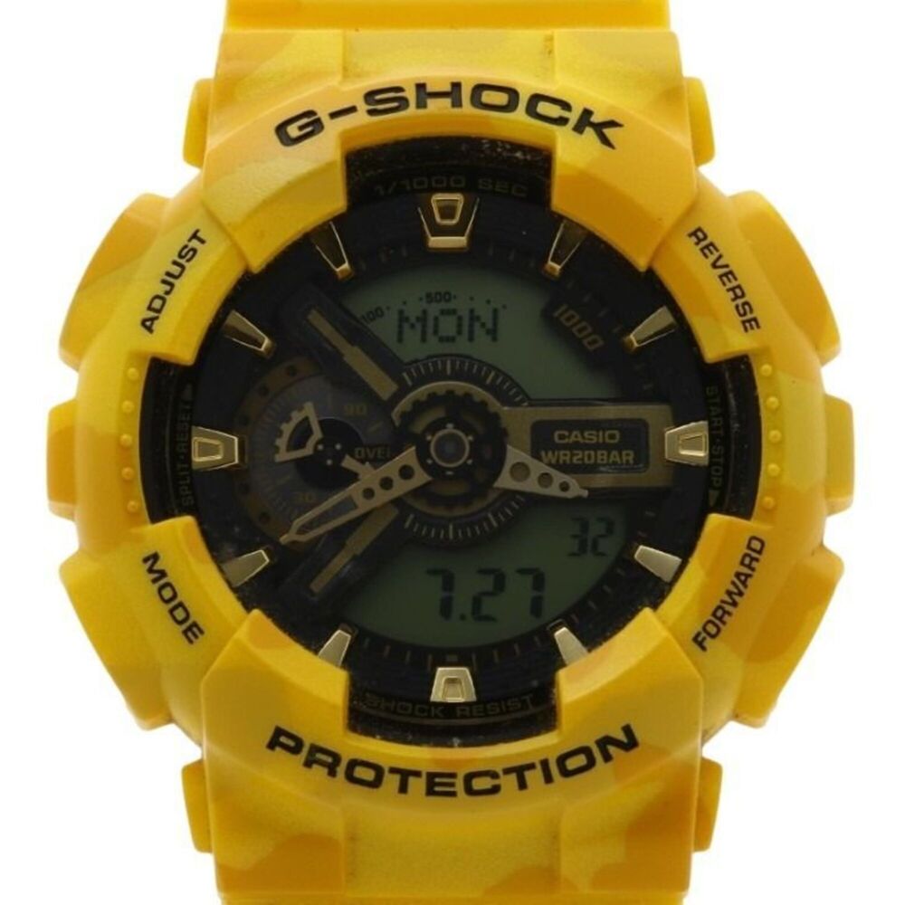CASIO G-SHOCK Military Camouflage Watch GA-110CM-9AJF Black Yellow Resin Men's